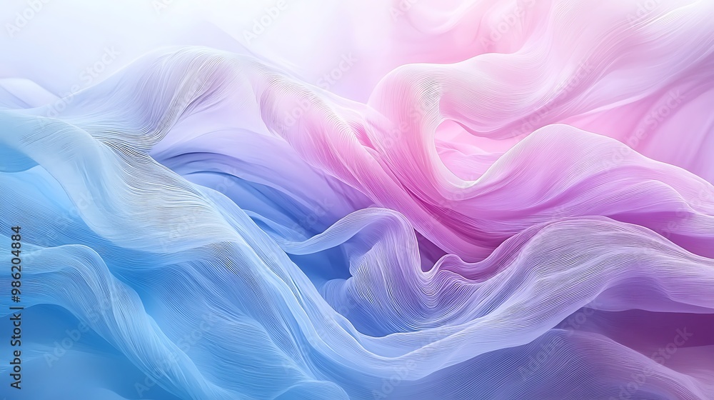 Obraz premium Abstract purple and blue wavy textures blend into a soothing, flowing background.