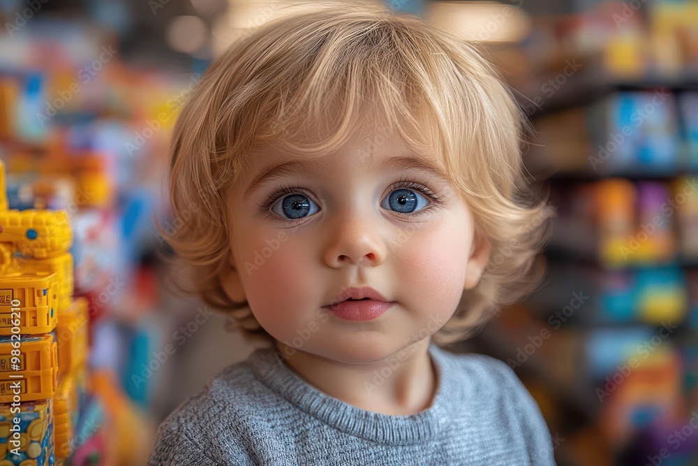 wideeyed toddler in toy store wonderland vibrant aisles filled with colorful toys sense of awe and discovery wideeyed toddler in toy store wonderland vibrant aisles filled with colorful toys sense of awe and discovery