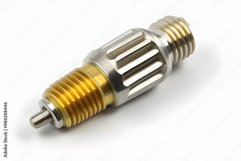 Spark Plug for Automobile Engine Isolated on White Background Spark Plug for Automobile Engine Isolated on White Background
