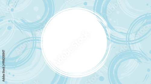 和風　筆　背景　水色　ベクター　円　丸　波紋