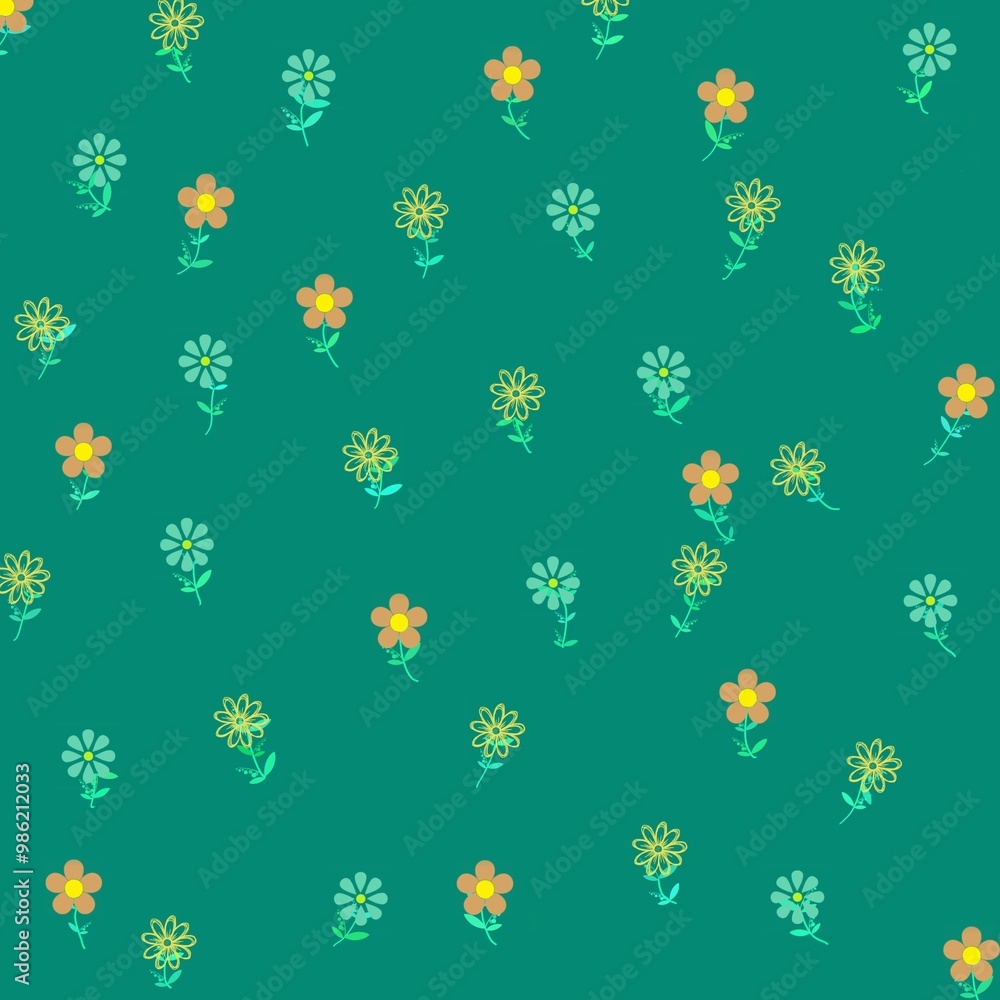 Seamless pattern flowers wallpaper background