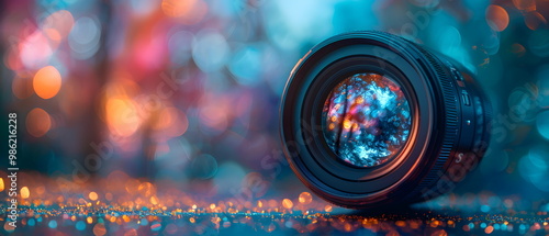 World Photography Day, Close-up views of a glass, brush, and roller with a focus on photographic equipment and optical precision, photo save green world photo