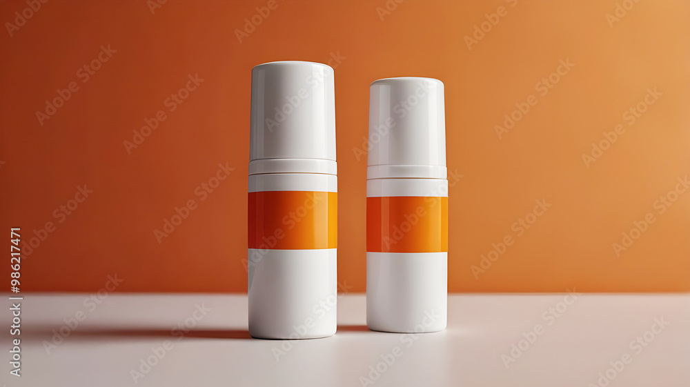 Minimalist Orange and White Cosmetic Tube Mockup Minimalist Orange and White Cosmetic Tube Mockup