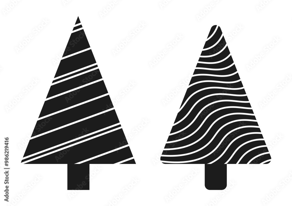 Abstract doodle Christmas tree silhouette design vector Abstract doodle Christmas tree silhouette design vector