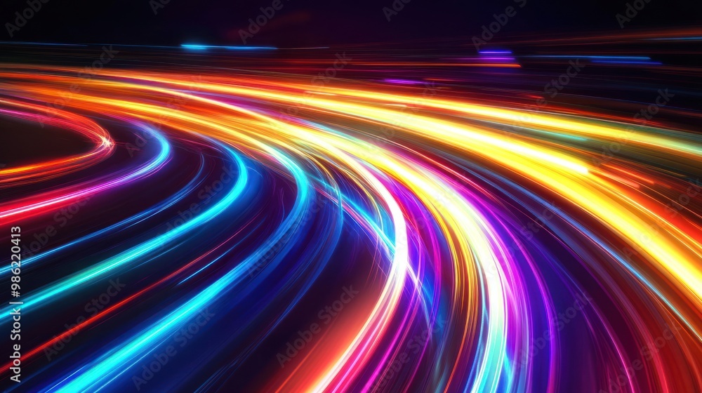 Abstract background with colorful light trails. Abstract background with colorful light trails.