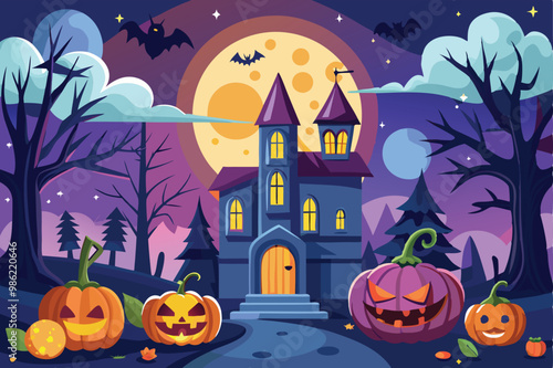 Halloween background flat illustration