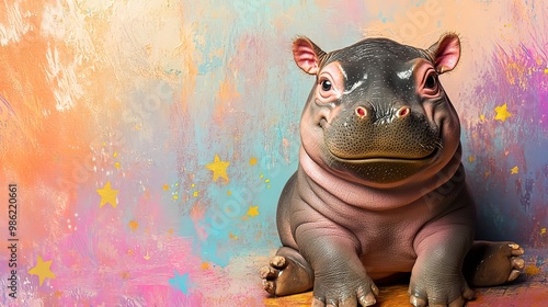 A baby pygmy hippopotamus photo