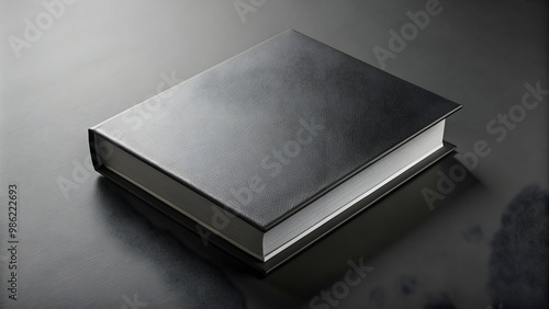 Black mockup book box for branding presentation, render, blank, hard, cardboard, rectangular, template, branding, presentation