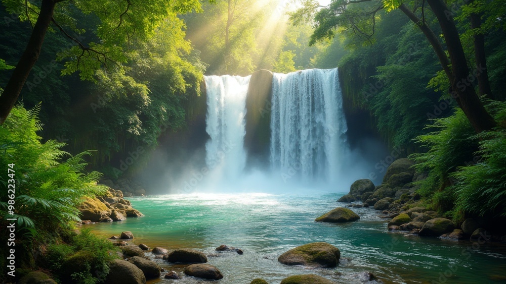 Generative AI, a waterfall with a waterfall in the middle of it surrounded by trees and rocks and water in the foreground, waterfall, a detailed matte painting, naturalism
Generative AI, a waterfall with a waterfall in the middle of it surrounded by trees and rocks and water in the foreground, waterfall, a detailed matte painting, naturalism