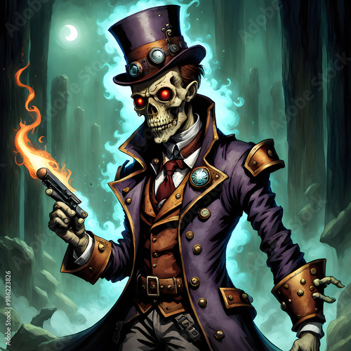 Discover the eerie world of anthropomorphic, sentient ghoulish zombies with a steampunk twist. Follow their adventures through sepulchral gloom and spectrally glowing blunderbusses.