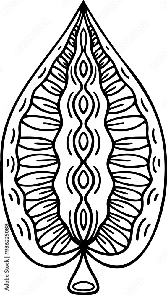 Abstract line art ornamental leaf decorative design element. Zentangle linear patterned, stylized tangle leaf. Boho hand drawn tribal illustration. Abstract line art ornamental leaf decorative design element. Zentangle linear patterned, stylized tangle leaf. Boho hand drawn tribal illustration.