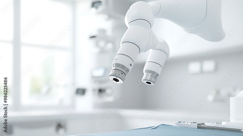 An advanced robotic surgical system in an operating room, emphasizing the precision and innovation of automation in healthcare settings. Product photography with high resolution, studio lighting, An advanced robotic surgical system in an operating room, emphasizing the precision and innovation of automation in healthcare settings. Product photography with high resolution, studio lighting,