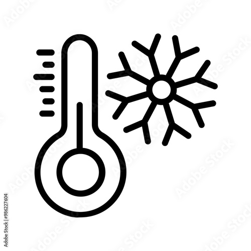 temperature cold line icon