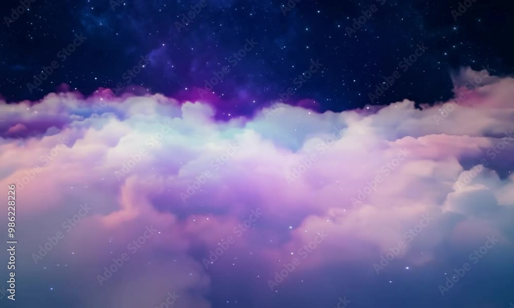 A beautiful blend of a blue sky with clouds and a starry night, capturing the essence of space and nature in a dreamy, abstract landscape A beautiful blend of a blue sky with clouds and a starry night, capturing the essence of space and nature in a dreamy, abstract landscape