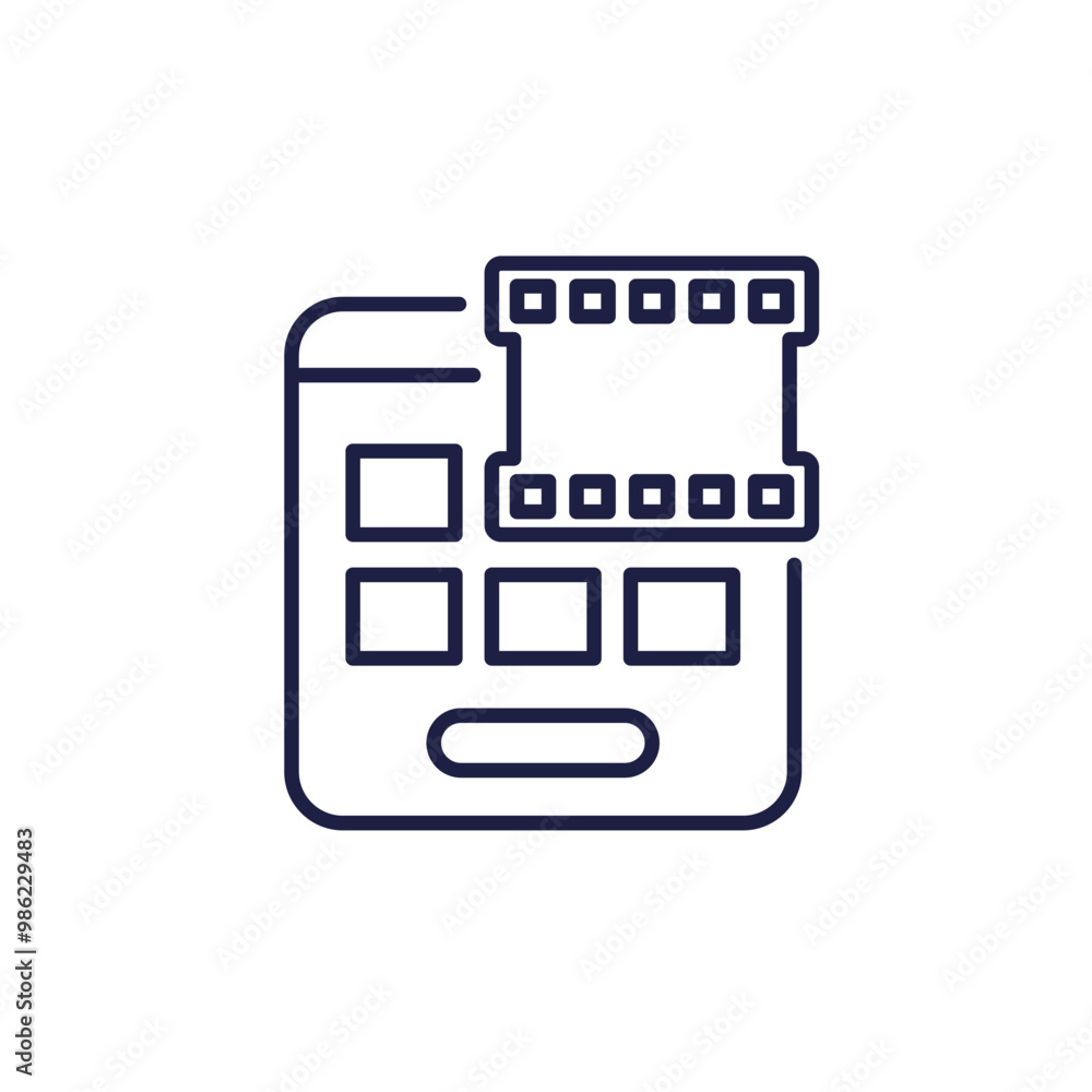 AI generator, generate video line icon AI generator, generate video line icon