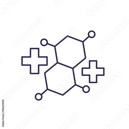 hormones and health, hormonal therapy line icon