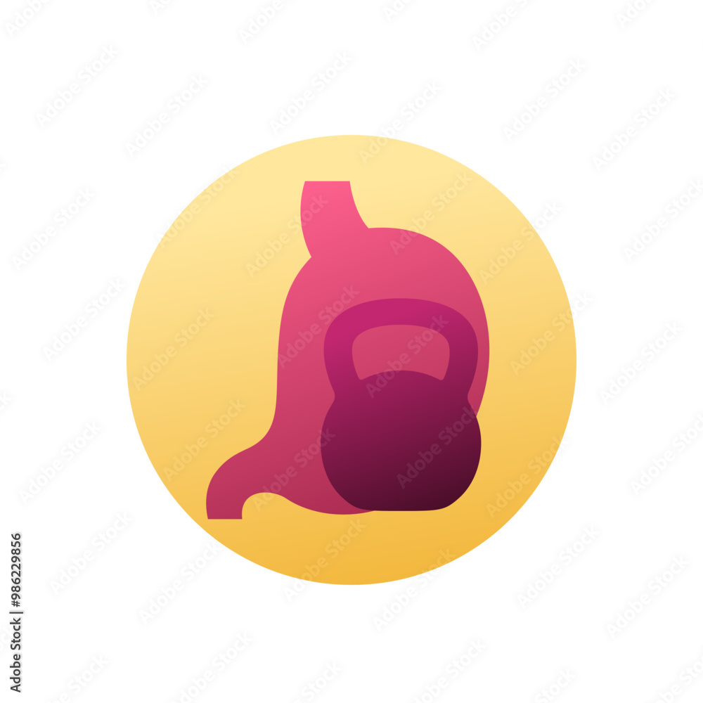 Fototapeta premium stomach heaviness icon, round vector design