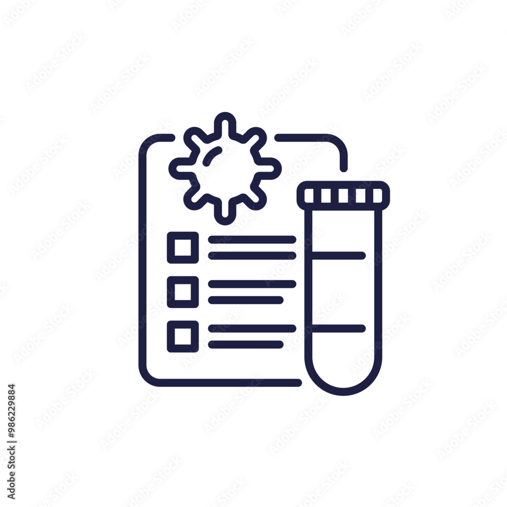 virus testing line icon wih lab sample virus testing line icon wih lab sample