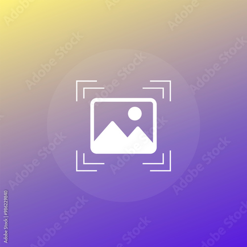 scan image or photo icon, vector