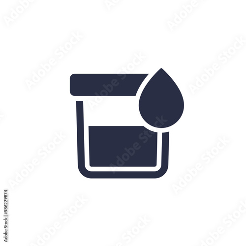 urine sample cup icon, pictogram on white