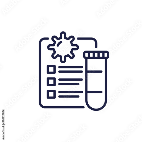 virus testing line icon wih lab sample