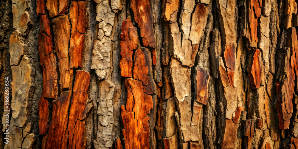 Background of textured bark in brown, black, and red colors, bark, texture, natural, woodland, tree, forest, close-up Background of textured bark in brown, black, and red colors, bark, texture, natural, woodland, tree, forest, close-up