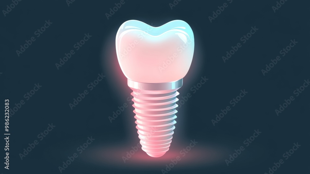 A tooth with a silver screw in it A tooth with a silver screw in it