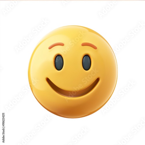 A cheerful smiley face emoticon, radiating happiness with its bright smile and joyful expression, perfect for conveying positivity in digital communication photo