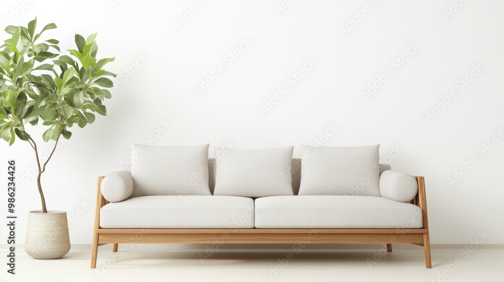 Modern Sofa in Minimalist Living Room Setting Modern Sofa in Minimalist Living Room Setting