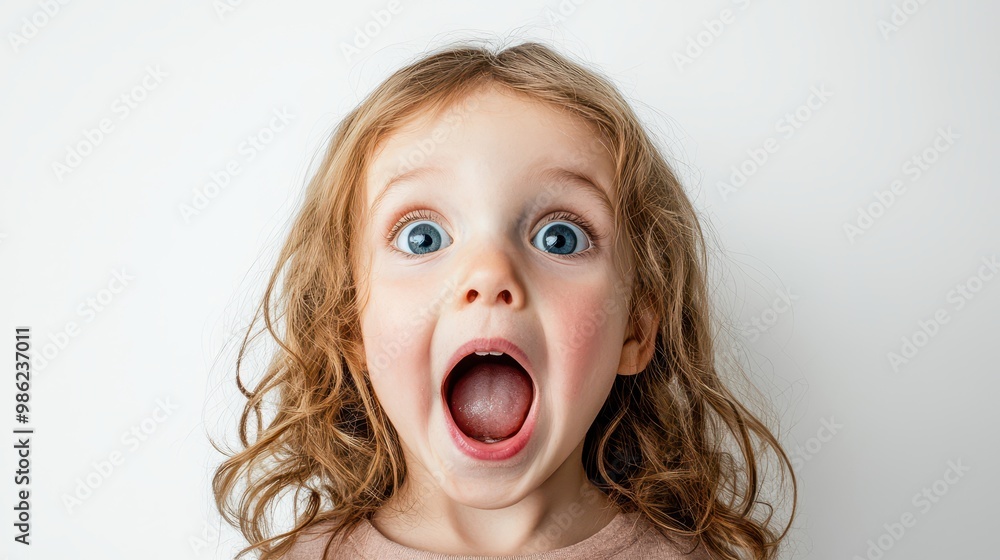 A child face expressing excitement, mouth open, eyes wide. Rich composition, 8k high resolution, clear object, white background. Canon EOS-1D. A child face expressing excitement, mouth open, eyes wide. Rich composition, 8k high resolution, clear object, white background. Canon EOS-1D.