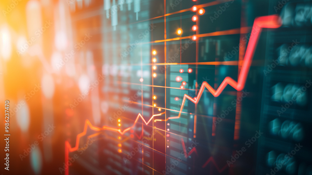 Close-up of downward-trending line graph on digital screen, symbolizing drop in earnings, financial decline visualized with charts and numbers. Close-up of downward-trending line graph on digital screen, symbolizing drop in earnings, financial decline visualized with charts and numbers.