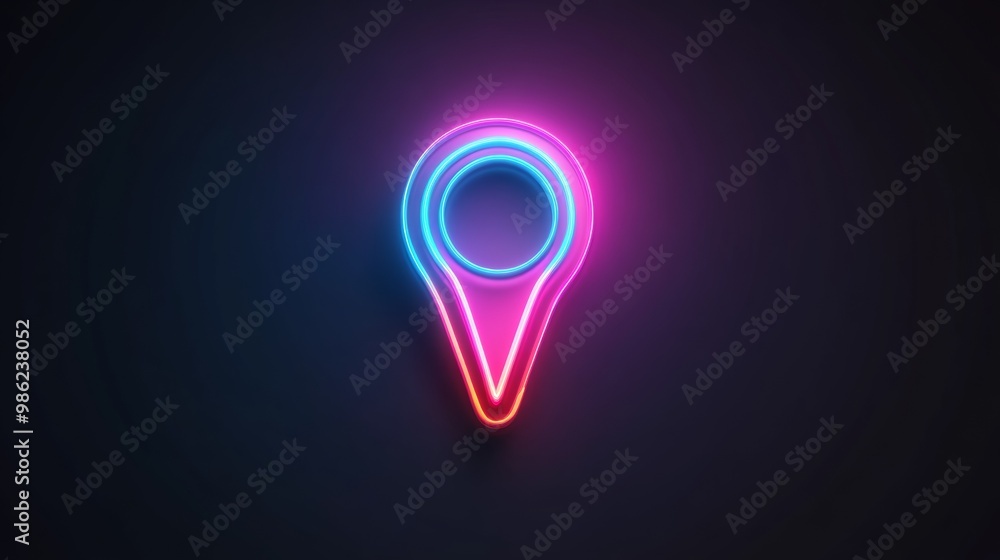 A neon glowing point that is lit up in a dark background A neon glowing point that is lit up in a dark background