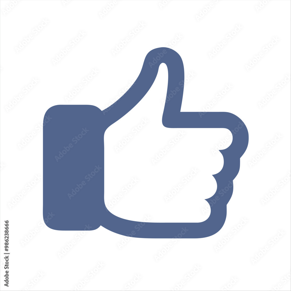 Thumbs Up Icon Vector Approval and Like Symbol Blue Outline Hand Gesture Social Media Like Icon Positive Feedback Illustration Thumbs Up Icon Vector Approval and Like Symbol Blue Outline Hand Gesture Social Media Like Icon Positive Feedback Illustration