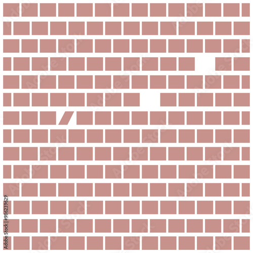 Grid, mesh, lattice, grating with distort, deform effect. Distortion, stock illustration. Geometric pattern with black and white squares. Seamless abstract Brick wall background
