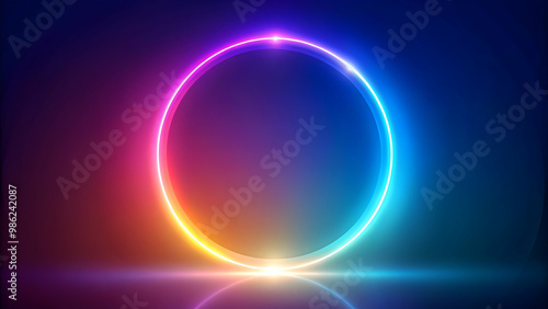 Circle light effect material with vibrant colors and soft gradient blending, glow, radiance, illumination, abstract, backdrop