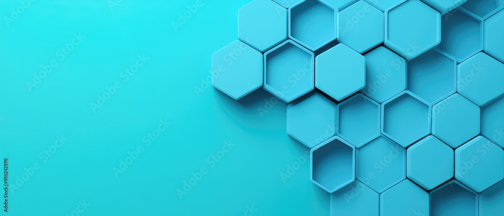 Explore a high-resolution 3D illustration featuring a blue background with a hexagon pattern, ideal for backgrounds or graphic design projects. Explore a high-resolution 3D illustration featuring a blue background with a hexagon pattern, ideal for backgrounds or graphic design projects.