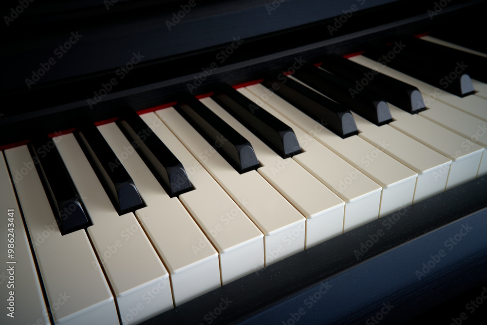 close-up of a piano keyboard fragment close-up of a piano keyboard fragment