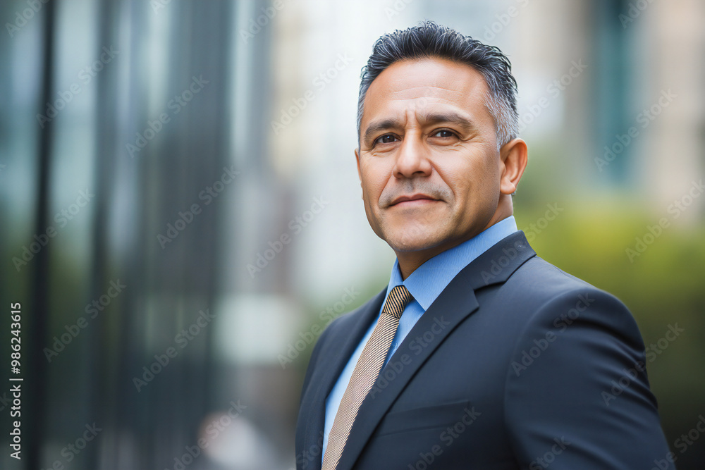 Fototapeta premium business portrait of a mature middle-aged man in suit outdoors