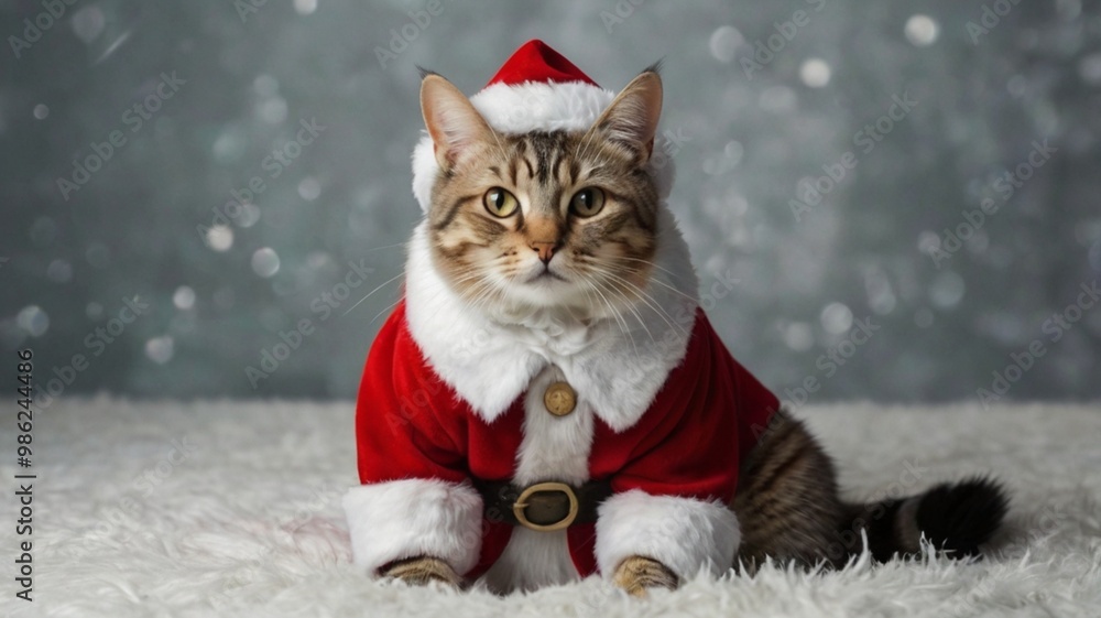 image of a cat dressed in a festive Christmas costume image of a cat dressed in a festive Christmas costume