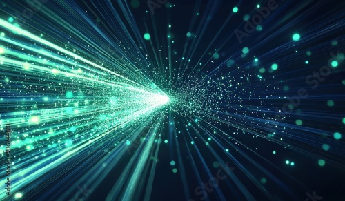 Abstract teal light burst