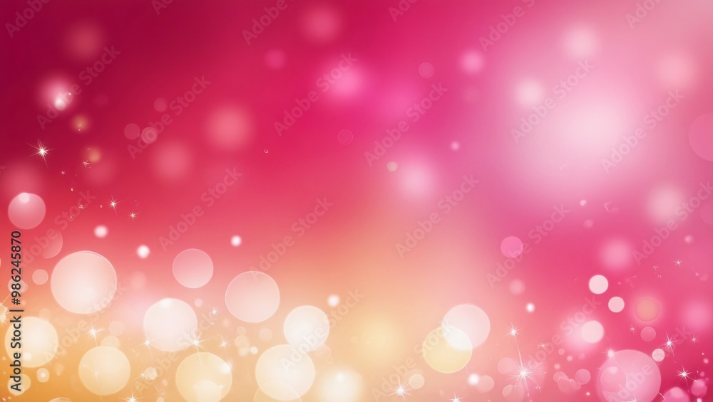 Digital abstract image with vibrant bokeh effect in a pink background transitioning to yellow and white, featuring varying sizes and opacities for a dynamic, lively atmosphere, generative AI Digital abstract image with vibrant bokeh effect in a pink background transitioning to yellow and white, featuring varying sizes and opacities for a dynamic, lively atmosphere, generative AI