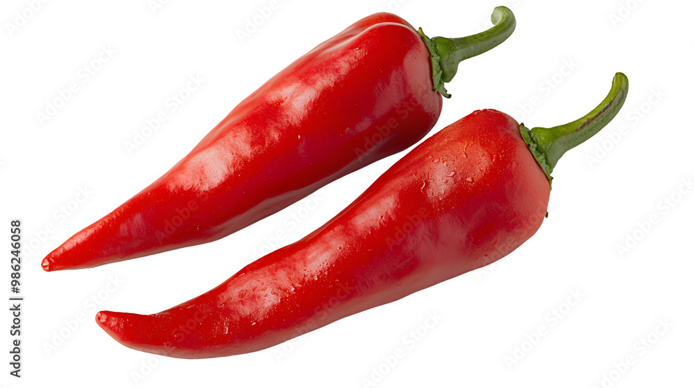 Vibrant red chili peppers on transparent background for culinary and design projects Vibrant red chili peppers on transparent background for culinary and design projects