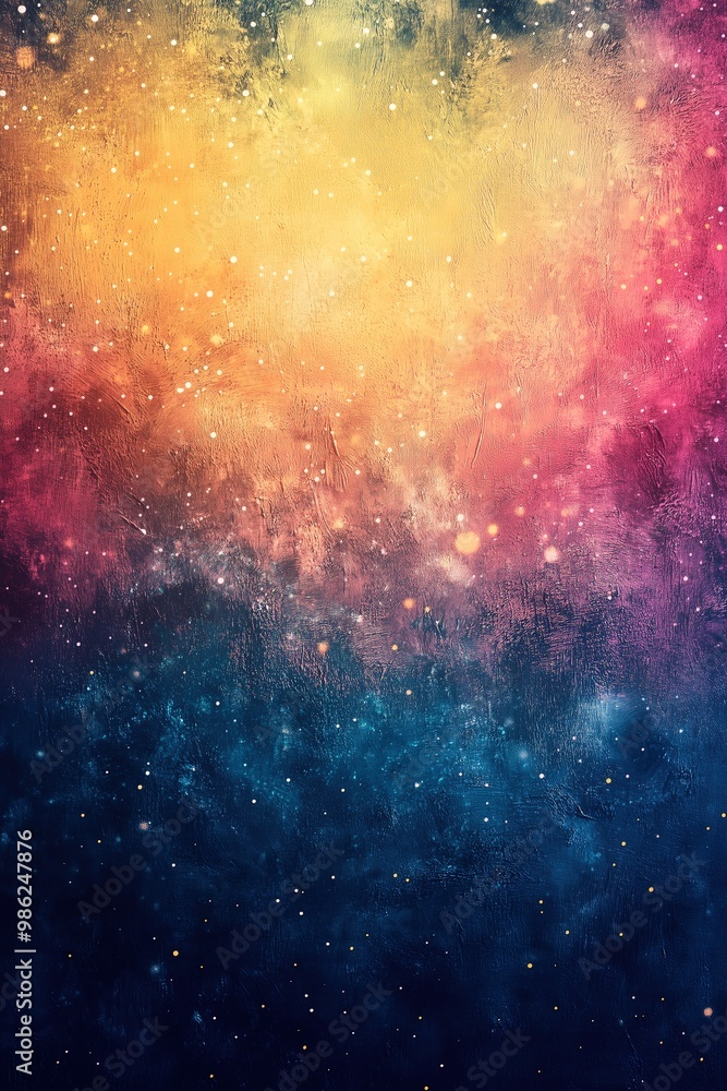 Abstract Wildflower Meadow at Night with Navy Blue, Pastel Ombre, and Glowing Stars Abstract Wildflower Meadow at Night with Navy Blue, Pastel Ombre, and Glowing Stars