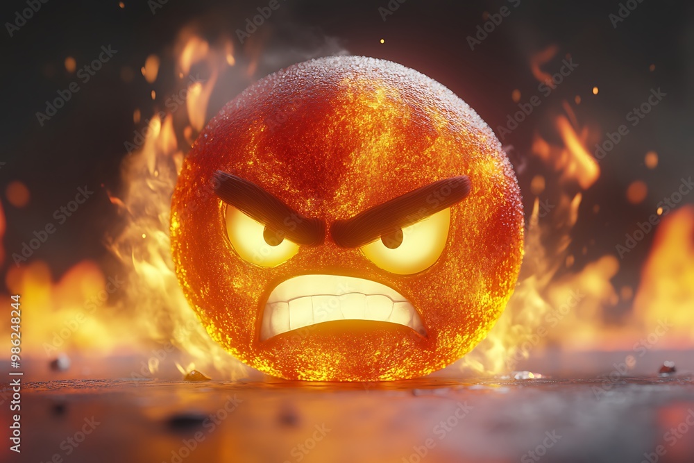 Angry Fireball Emoticon Angry Fireball Emoticon