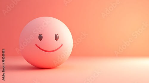 Wallpaper Mural Smiling 3D Emoji on a Peach Background Torontodigital.ca