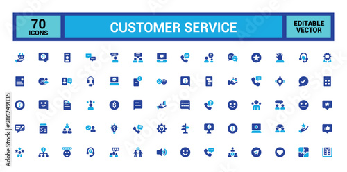 Customer service color icon set. assistance, experience, feedback, customer satisfied, operator and technical support icons. Solid colorful icon collection.