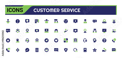 Customer service color icon set. assistance, experience, feedback, customer satisfied, operator and technical support icons. Solid colorful icon collection.
