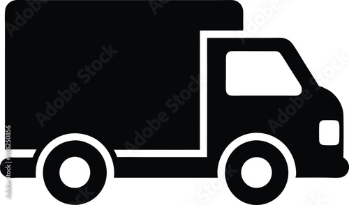  Delivery truck silhouette vector, Fast shipping delivery truck icon