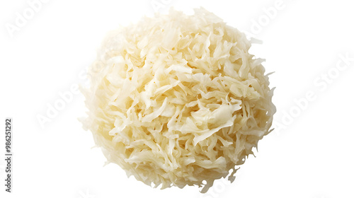 Fresh shredded sauerkraut ball on gray isolated background