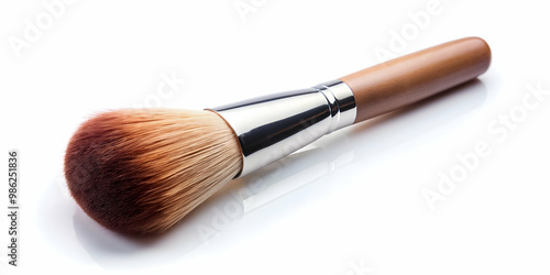 Makeup brush on a white background, makeup, brush, beauty, cosmetics, tool, application, accessory, close-up